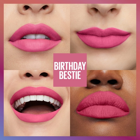 3/$15 Maybelline Matte Ink Lipstick- Birthday babe, Birthday Bestie & Party Goer - Picture 2 of 11